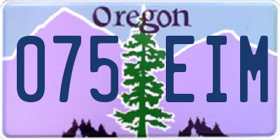 OR license plate 075EIM