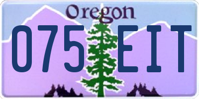 OR license plate 075EIT