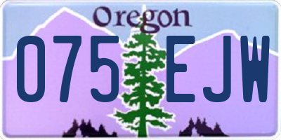 OR license plate 075EJW