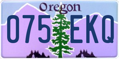 OR license plate 075EKQ