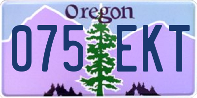 OR license plate 075EKT
