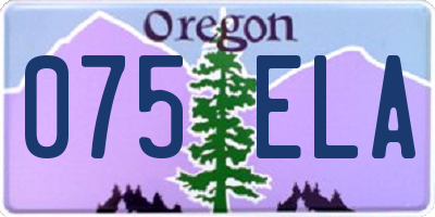 OR license plate 075ELA