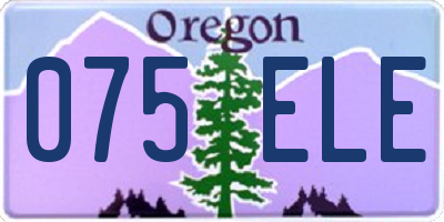 OR license plate 075ELE