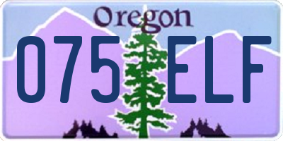 OR license plate 075ELF