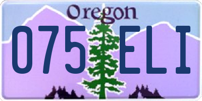 OR license plate 075ELI