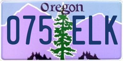 OR license plate 075ELK