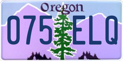 OR license plate 075ELQ