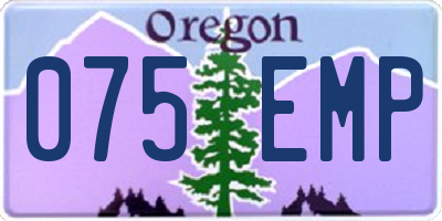 OR license plate 075EMP