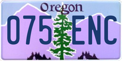 OR license plate 075ENC
