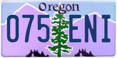 OR license plate 075ENI