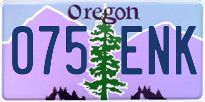 OR license plate 075ENK