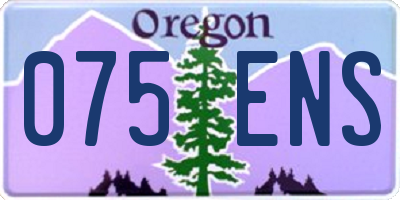 OR license plate 075ENS