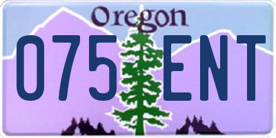 OR license plate 075ENT