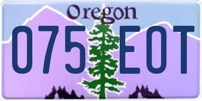 OR license plate 075EOT