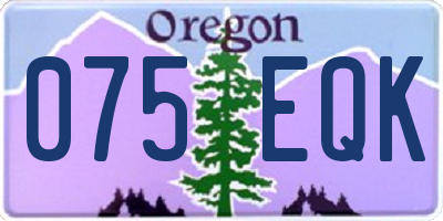 OR license plate 075EQK