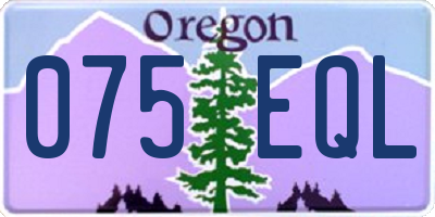 OR license plate 075EQL
