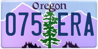 OR license plate 075ERA