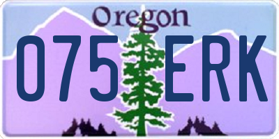 OR license plate 075ERK