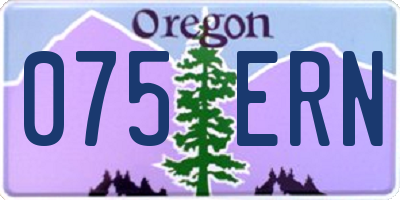 OR license plate 075ERN
