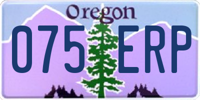 OR license plate 075ERP