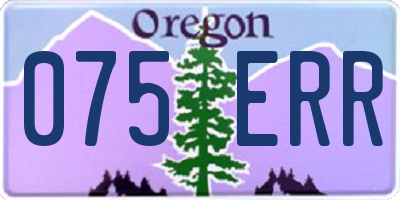 OR license plate 075ERR
