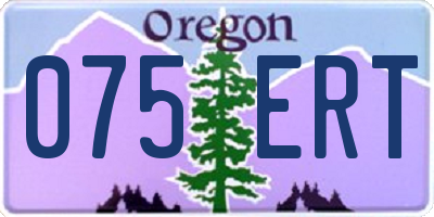 OR license plate 075ERT