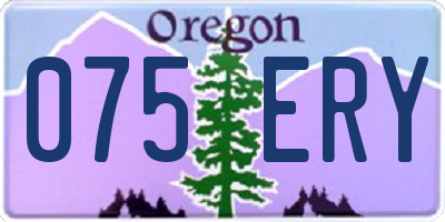 OR license plate 075ERY