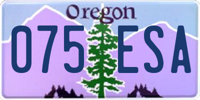 OR license plate 075ESA