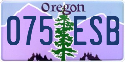 OR license plate 075ESB