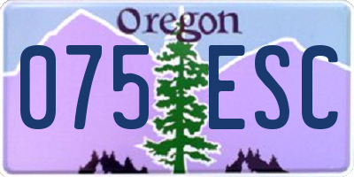 OR license plate 075ESC