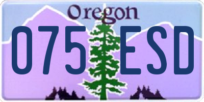 OR license plate 075ESD