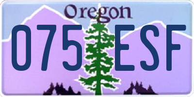 OR license plate 075ESF