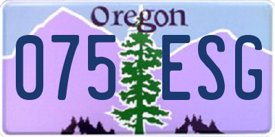 OR license plate 075ESG