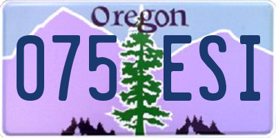 OR license plate 075ESI