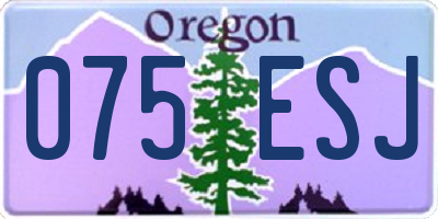 OR license plate 075ESJ