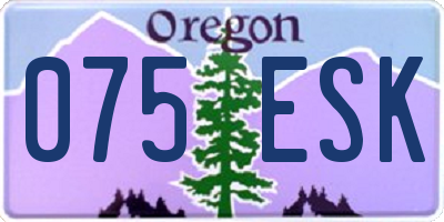 OR license plate 075ESK