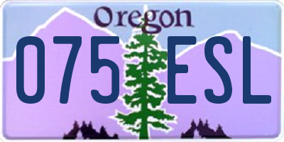 OR license plate 075ESL