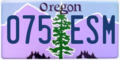 OR license plate 075ESM