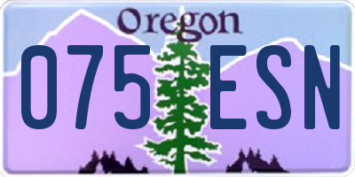 OR license plate 075ESN