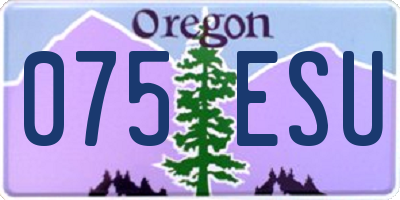 OR license plate 075ESU