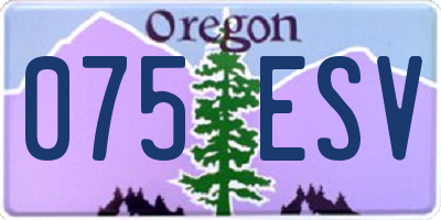 OR license plate 075ESV