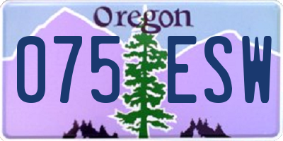 OR license plate 075ESW