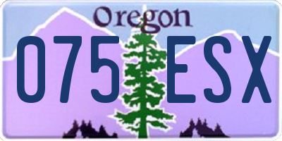 OR license plate 075ESX
