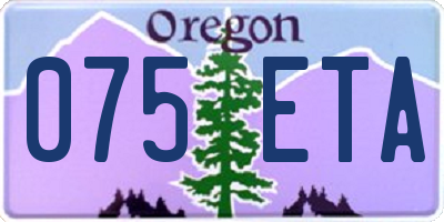 OR license plate 075ETA