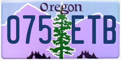 OR license plate 075ETB