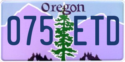 OR license plate 075ETD