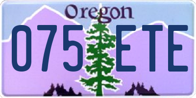 OR license plate 075ETE