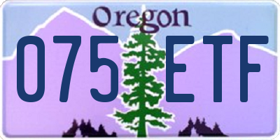 OR license plate 075ETF