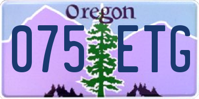 OR license plate 075ETG