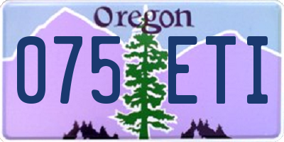 OR license plate 075ETI